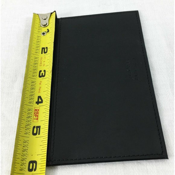 4 x 6 Flat Vintage Filofax Calf Leather Slim Card Case Wallet Black - Picture 4 of 7